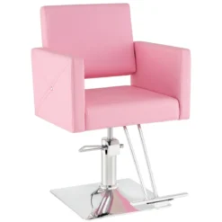 Friseurstuhl Haarsalonstuhl mit schwerer hydraulischer Pumpe Stylistenstuhl für Schönheitsspa Rosa
