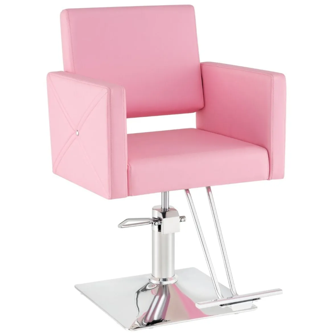 Friseurstuhl Haarsalonstuhl mit schwerer hydraulischer Pumpe Stylistenstuhl für Schönheitsspa Rosa