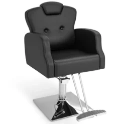 Friseurstuhl mit Kopfstütze & Rückenlehne & Hydraulikpumpe Höhenverstellbarer Salonstuhl