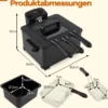 Fritteuse 1700W elektrische Friteuse 5L Frittiertopf mit 1 großen und 2 kleinen Körben Schwarz