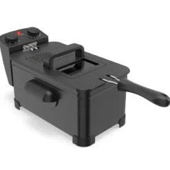 Fritteuse 2000 W Friteuse mit 3 L Öl Kapazität Fettfriteuse mit einstellbarem Thermostat 150-190℃ Schwarz
