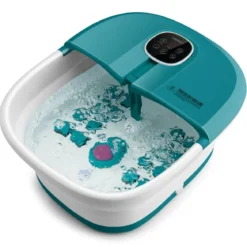 Fußbad Massagegerät Fußmassage Spa mit Fernbedienung Klappbar 33,5 x 41 x 20,5 cm Türkis