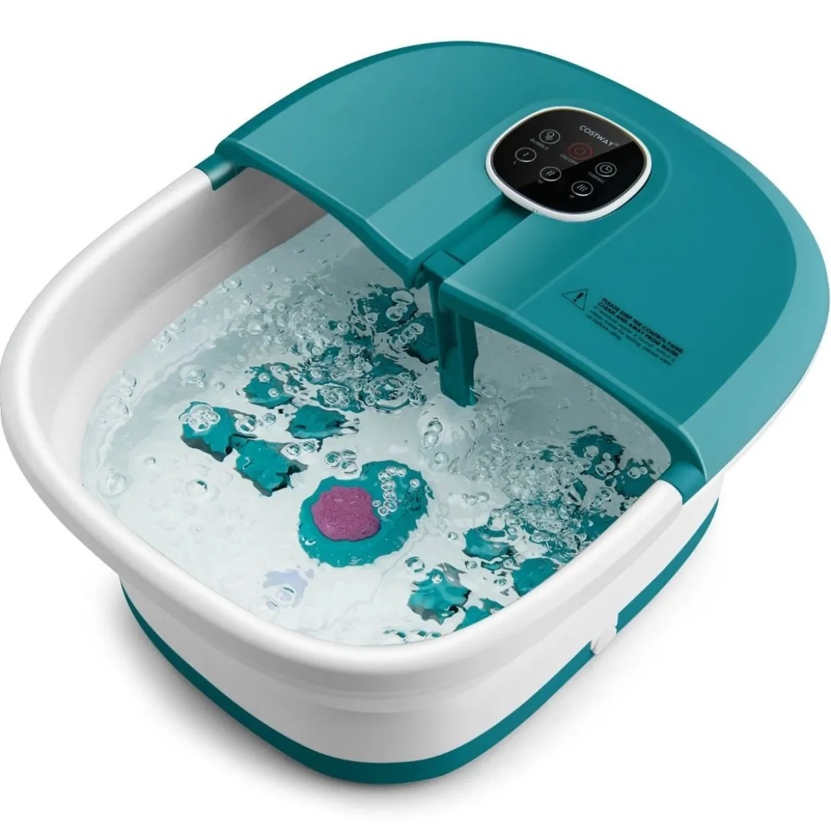 Fußbad Massagegerät Fußmassage Spa mit Fernbedienung Klappbar 33,5 x 41 x 20,5 cm Türkis