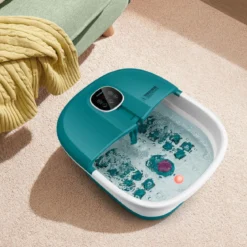 Fußbad Massagegerät Fußmassage Spa mit Fernbedienung Klappbar 33,5 x 41 x 20,5 cm Türkis