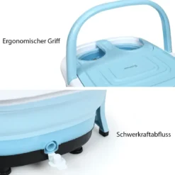 Fußbad Massagegerät Klappbar mit Fernbedienung Fußbad-Whirlpool 42 x 40 x 24 cm Blau