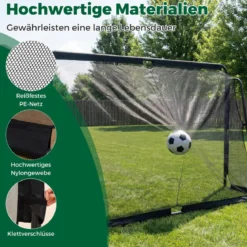 Fußballtor Fussballtore mit robustem Metallrahmen & PE-Netz Fußball-Trainingstor für Garten 300 x 200 cm Schwarz