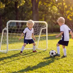 Fußballtor mit Hochfestem Netz & Metallrahmen Garten Wetterfeste Fussballtore für Kinder & Erwachsene