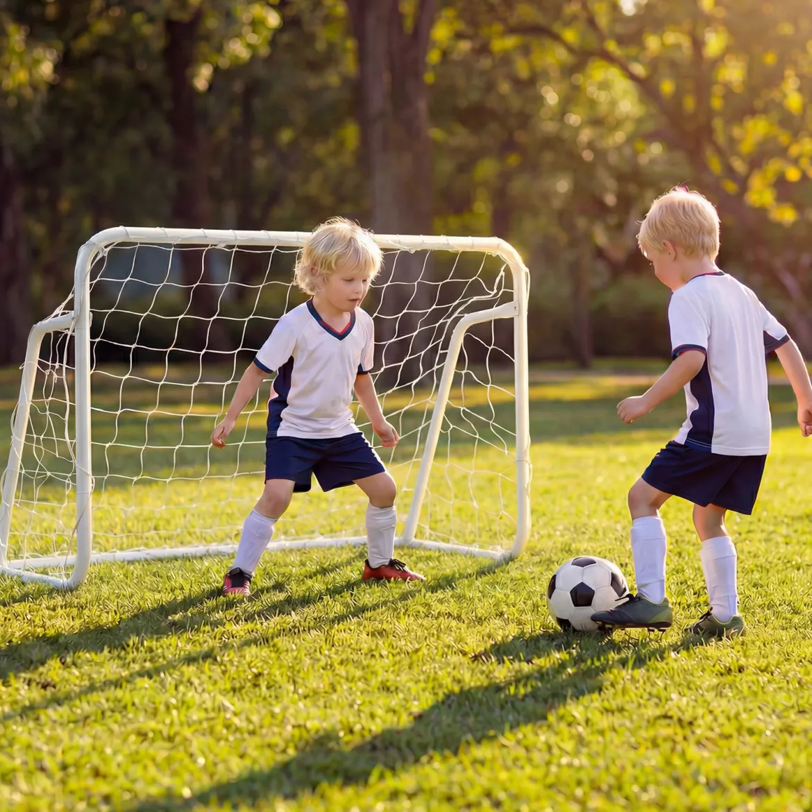 Fußballtor mit Hochfestem Netz & Metallrahmen Garten Wetterfeste Fussballtore für Kinder & Erwachsene