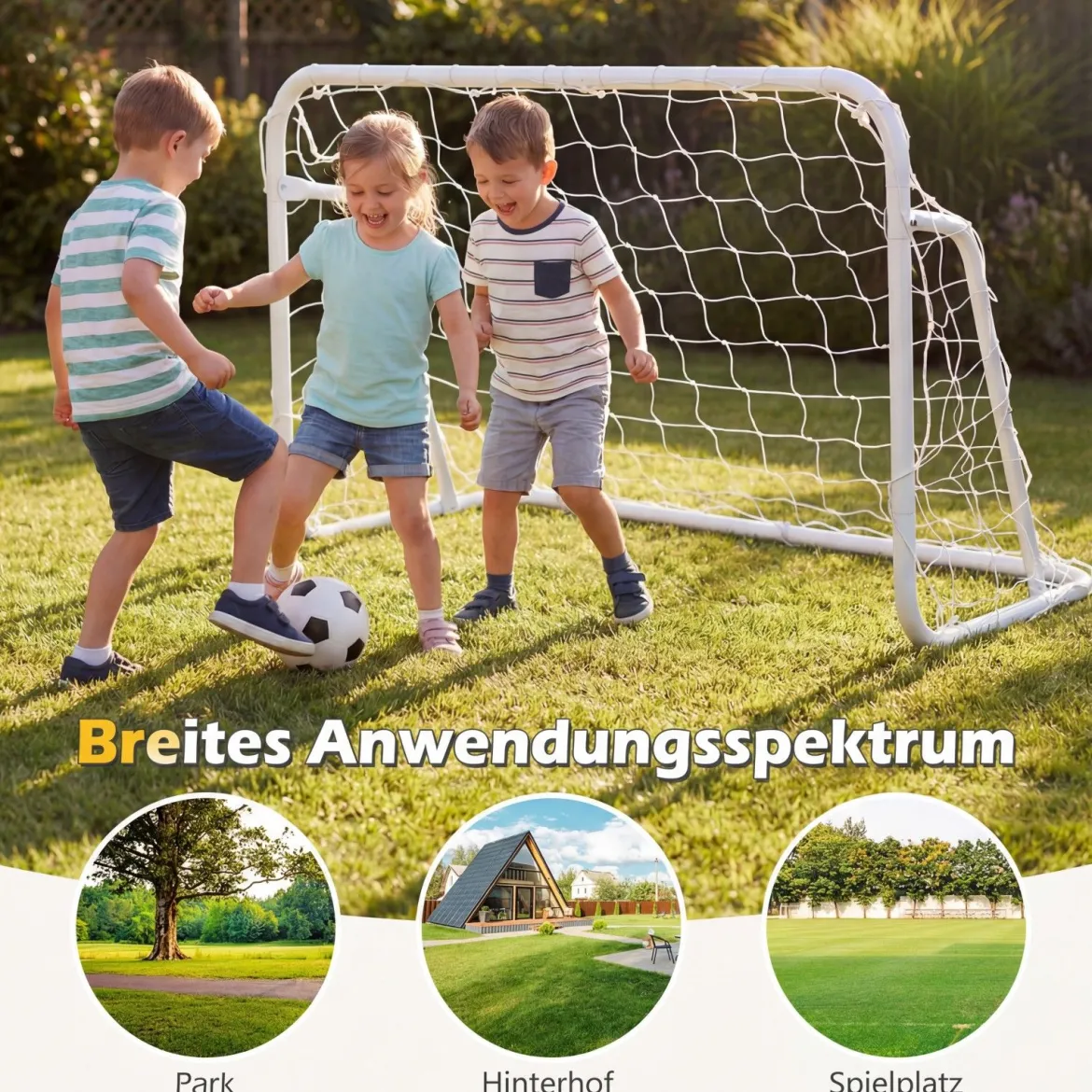 Fußballtor mit Hochfestem Netz & Metallrahmen Garten Wetterfeste Fussballtore für Kinder & Erwachsene