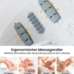 Fuß-Massagegerät Fussbad Fussbadewanne mit abnehmbarem Pediküre-Stein 1-stündiger automatischer Abschaltung Grau