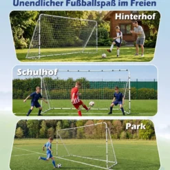 Fussballtor 367 x 124 cm Fußballtor mit Metallrahmen für Kinder ab 3 Jahren und Jugendliche