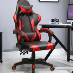 Gaming Stuhl Ergonomisch Racing Schreibtischstuhl Drehstuhl Chefsessel Bürostuhl Rot