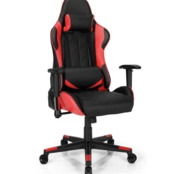 Gaming Stuhl Racing Style Drehstuhl mit Kopfstütze & Lendenkisse 90°-160° Verstellbarer Neigungswinkel Weiß/Rot/Blau