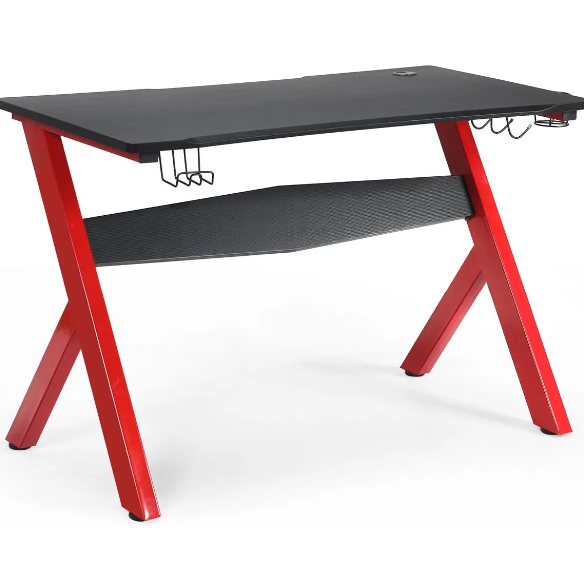 Gamingtisch Computertisch Gaming Schreibtisch mit Tassen- und Kopfhörerhalter und Mauspad für Zuhause Büro Spielzimmer