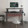 Gaming Tisch Computertisch Schreibtisch mit Monitorständer Getränkehalter Kopfhörer schwarz und rot