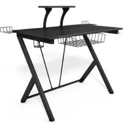 Gaming Tisch Ergonomischer Computertisch Gaming Desk Schwarz 106 x 59,5 x 101,5 cm