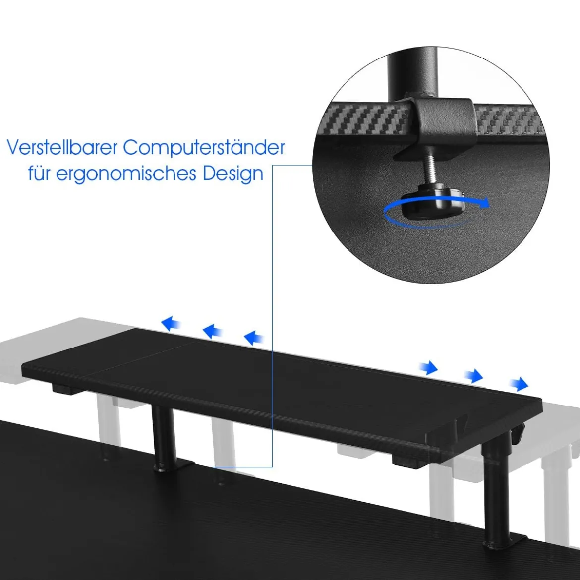 Gaming Tisch Ergonomischer PC Computertisch Schreibtisch Schwarz