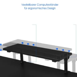 Gaming Tisch Ergonomischer PC Computertisch Schreibtisch Schwarz