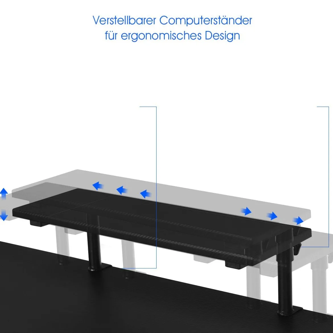Gaming Tisch Ergonomischer PC Computertisch Schreibtisch Schwarz
