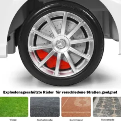 3 Gang Elektroauto 12V Kinderauto mit 2,4G-Fernbedienung mit Musik 120 x 70 x 52 cm Weiß