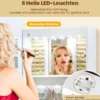 Ganzkörperspiegel mit Abschließbarem Schmuckschrank & 6 LED-Lichter Schmuckorganizer