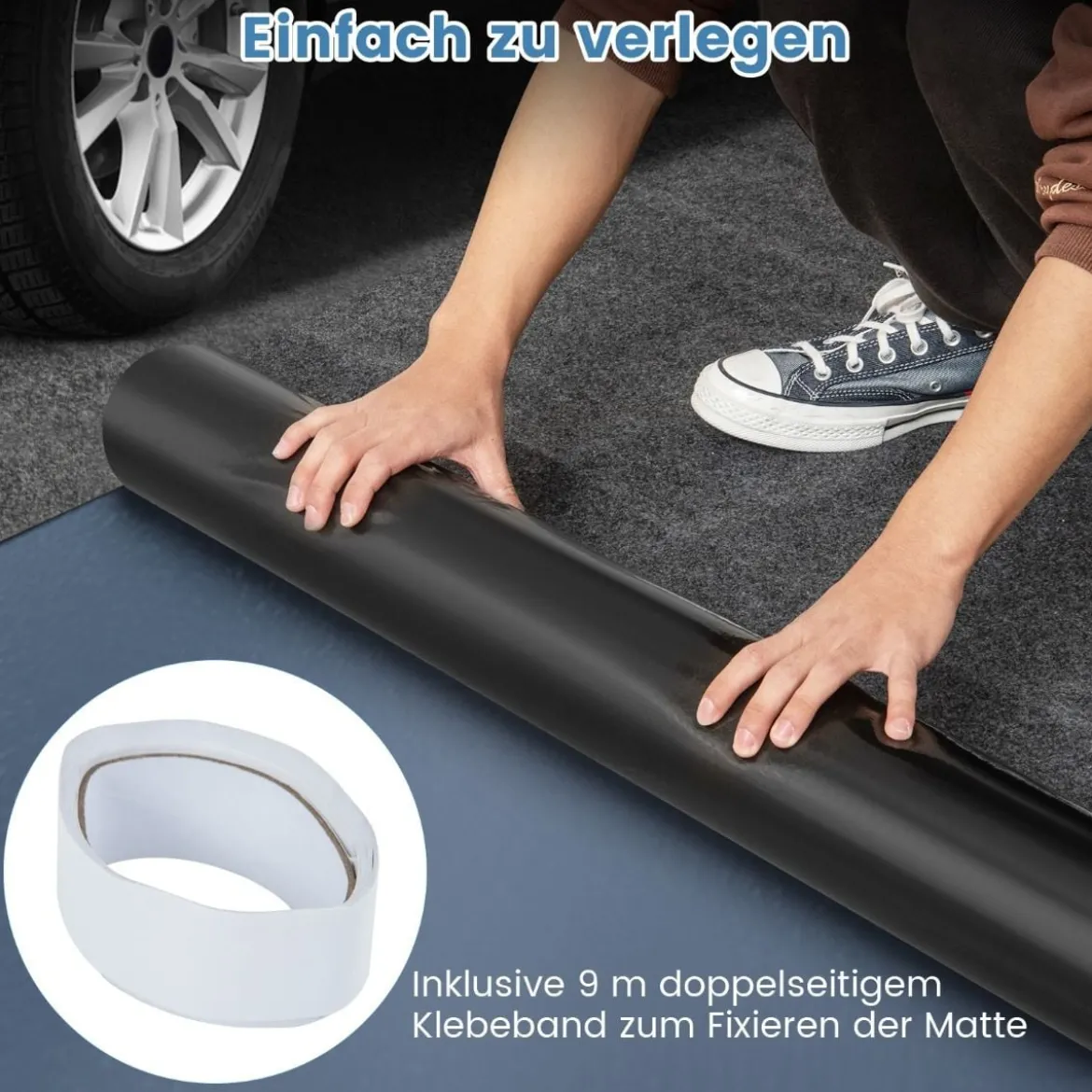 Garage Bodenmatte 600 x 220 cm Auto Ölauffangmatte Ölmatte rutschfest & wasserdicht