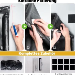 Garagenbodenmatte 2,75 x 6,7 m Rutschfeste Auffangmatte für Wasserbeständigen Schutz vor Schnee Regen Schwarz