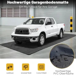 Garagenbodenmatte 2,75 x 6,7 m Rutschfeste Auffangmatte für Wasserbeständigen Schutz vor Schnee Regen Schwarz