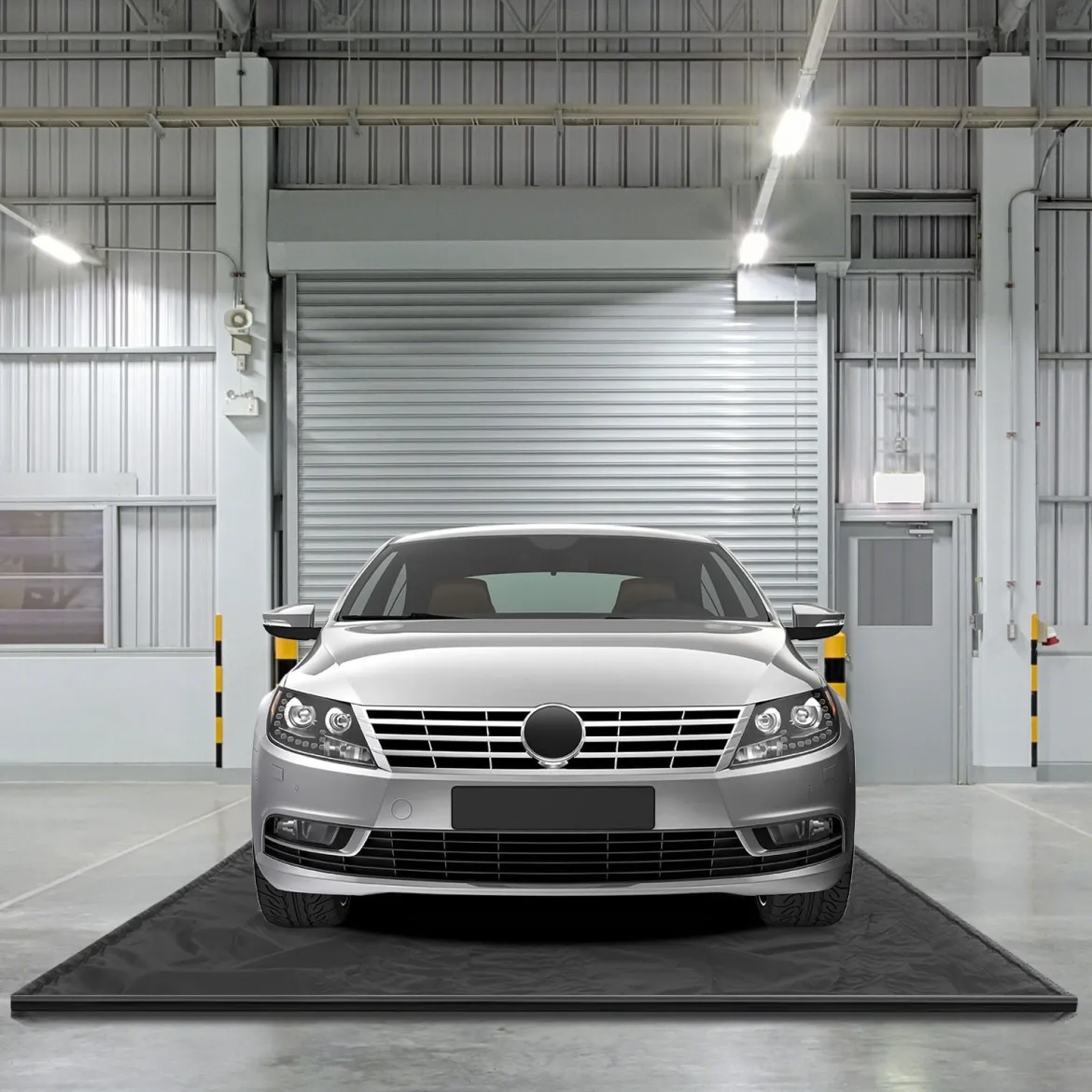 Garagenmatte Auto 550 x 240 cm Ölmatte Garage Ölauffangmatte rutschfest & wasserfest Schwarz
