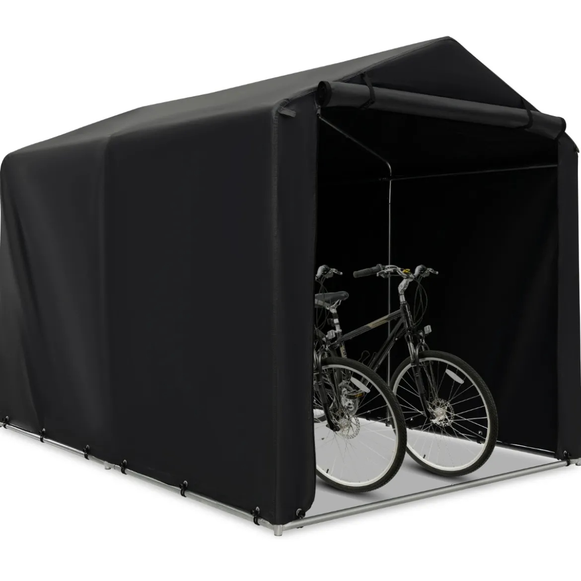 Garagenzelt 160 x 218 x 164 cm Gerätehaus Wasserdicht mit Metallrahmen Grau/Dunkelgrau