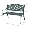 Gartenbank Aluminium-Sitzbank mit Armlehnen Sitzbank 103 x 55 x 82 cm Antikes Grün