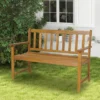 Gartenbank aus Akazienholz bis 360kg Belastbar Massive Holzbank 2 Sitzer Terrassenbank