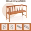 Gartenbank aus Akazienholz Sitzbank bis 360kg belastbar 2 Sitzer Holzbank 110x46x72cm