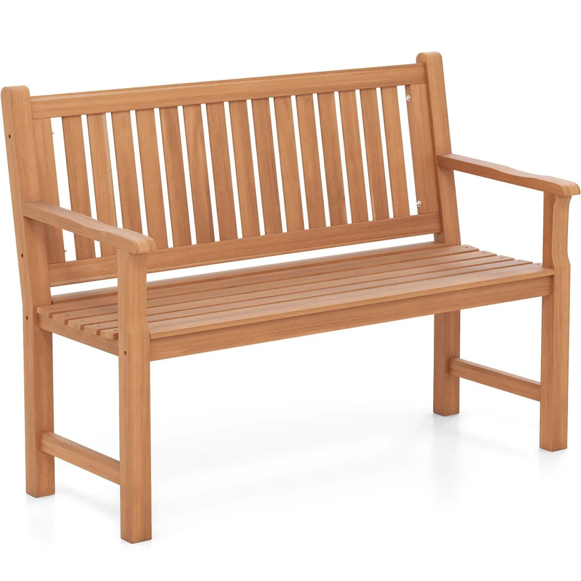 Gartenbank aus Tannenholz 2-Sitzer Sitzbank mit Ergonomischer Rückenlehne bis 300 kg Belastbar 115 x 53,5 x 89 cm