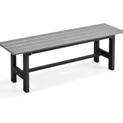 Gartenbank für 2 Personen mit Lattensitz bis 300kg belastbar 120 x 36 x 40,5 cm Grau