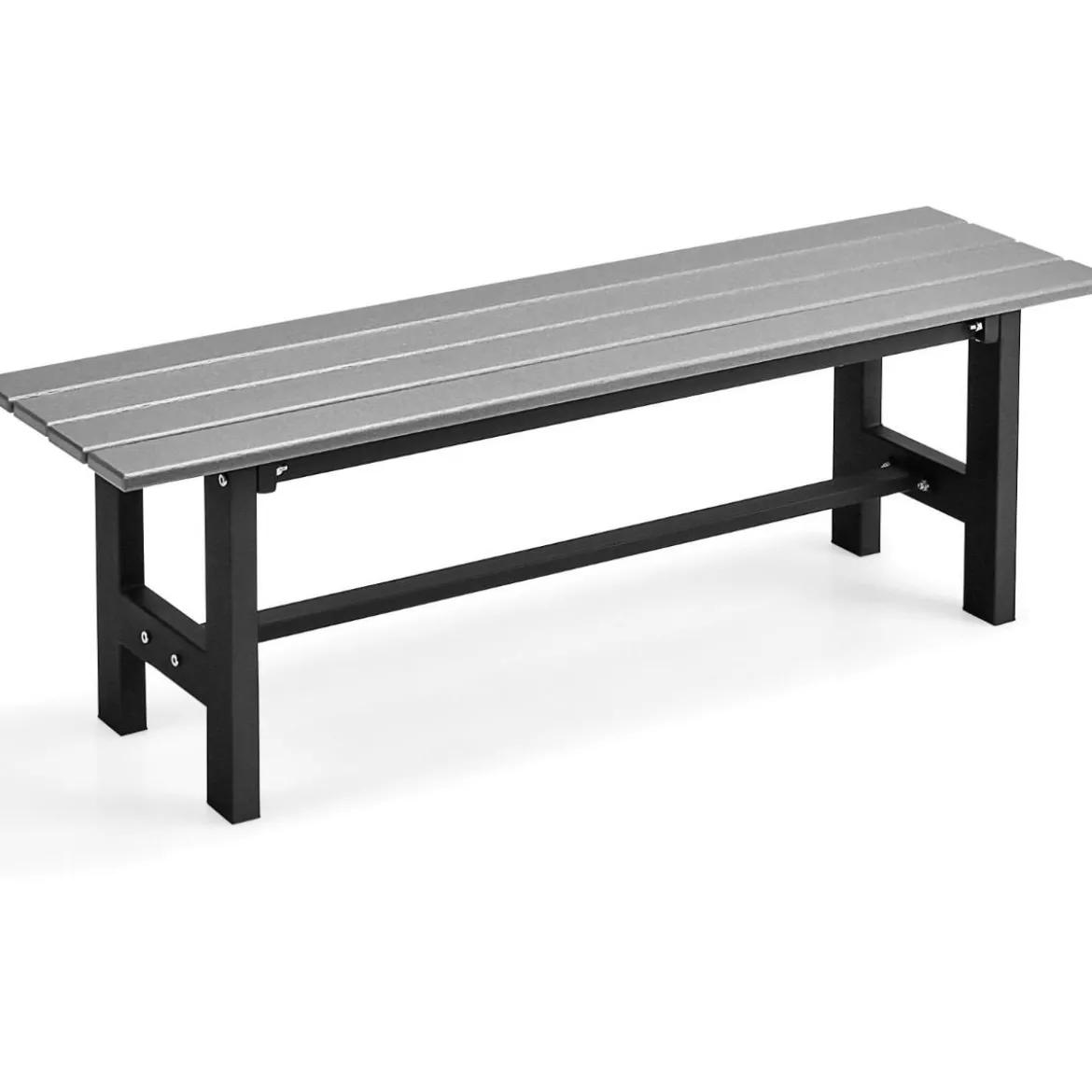Gartenbank für 2 Personen mit Lattensitz bis 300kg belastbar 120 x 36 x 40,5 cm Grau