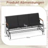 Gartenbank für 2 / 3 Personen mit Sanfter Gleitbewegung & Atmungsaktivem Stoffsitz Schaukelbank