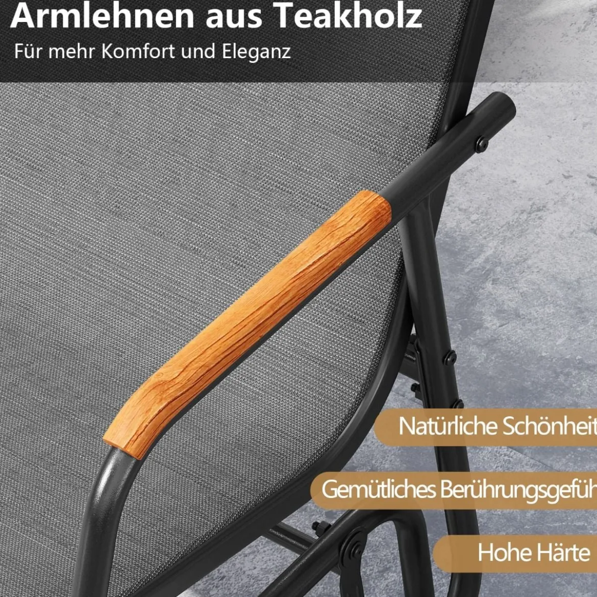 Gartenbank für 2 / 3 Personen mit Sanfter Gleitbewegung & Atmungsaktivem Stoffsitz Schaukelbank