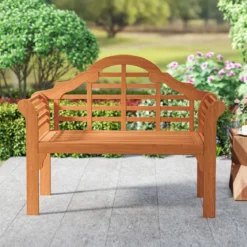 Gartenbank Klappbank aus Holz für den Außenbereich 123 x 54 x 96 cm Natur