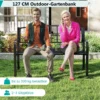 Gartenbank Metall wetterfeste Sitzbank für 2 Personen Eisenbank für Garten 127 x 59 x 85,5 cm Schwarz