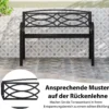 Gartenbank Metall wetterfeste Sitzbank für 2 Personen Balkonbank mit Rückenlehne & Armlehne 116 x 49 x 83 cm Schwarz