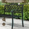 Gartenbank Metall wetterfeste Sitzbank für 2 Sitzer Parkbank mit Rückenlehne & Armlehne 128 x 54 x 89 cm Schwarz