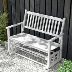 Gartenbank mit Sanfter Gleitbewegung Wetterfeste Schaukelbank bis 225 kg Belastbar