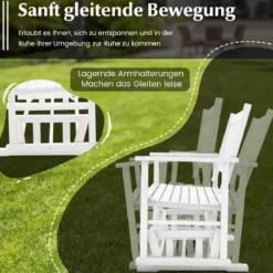 Gartenbank mit Sanfter Gleitbewegung Wetterfeste Schaukelbank bis 225 kg Belastbar