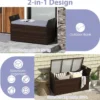 Gartenbank mit Stauraum Polyrattan Sitzbank mit Kissen & Seitengriffen Auflagenbox Kissenbox
