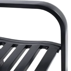 Gartenbank Parkbank Balkon Sitzbank Schwarz 117 x 51 x 76 cm