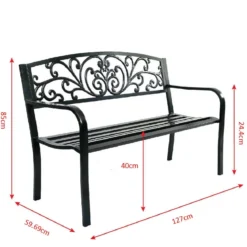 Gartenbank Schaukel Parkbank Gartenmöbel Stizbank Biergarten Gusseisen 127 x 60 x 85 cm