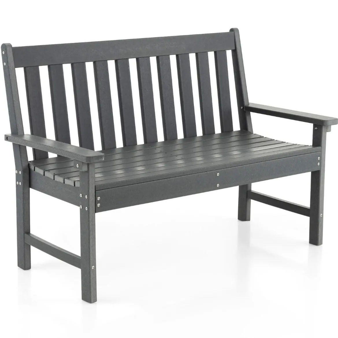 Gartenbank wetterfest Allwetter-Sitzbank aus HDPE Parkbank für 2-3 Sitzer Braun/Schwarz/Grau/Weiß