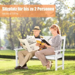 Gartenbank wetterfest Allwetter-Sitzbank aus HDPE Parkbank für 2-3 Sitzer Braun/Schwarz/Grau/Weiß