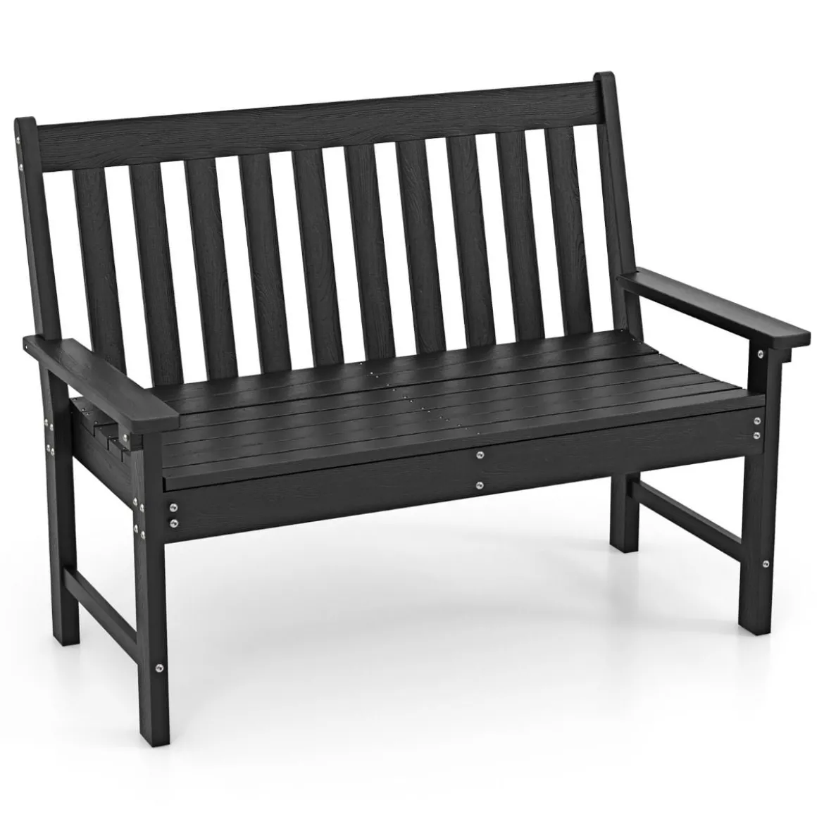 Gartenbank wetterfest Allwetter-Sitzbank aus HDPE Parkbank für 2-3 Sitzer Braun/Schwarz/Grau/Weiß